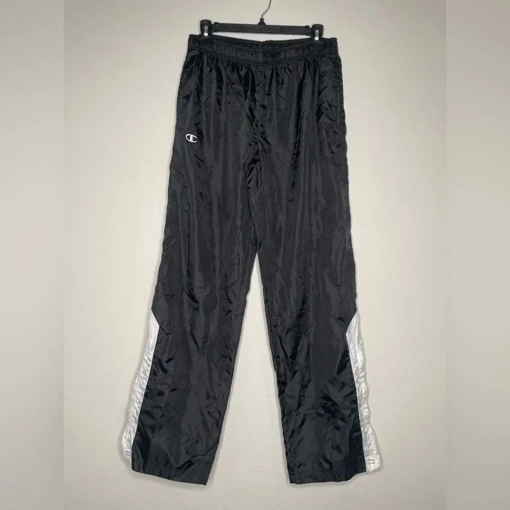 Champion Womens Black Joggers with White Stripes